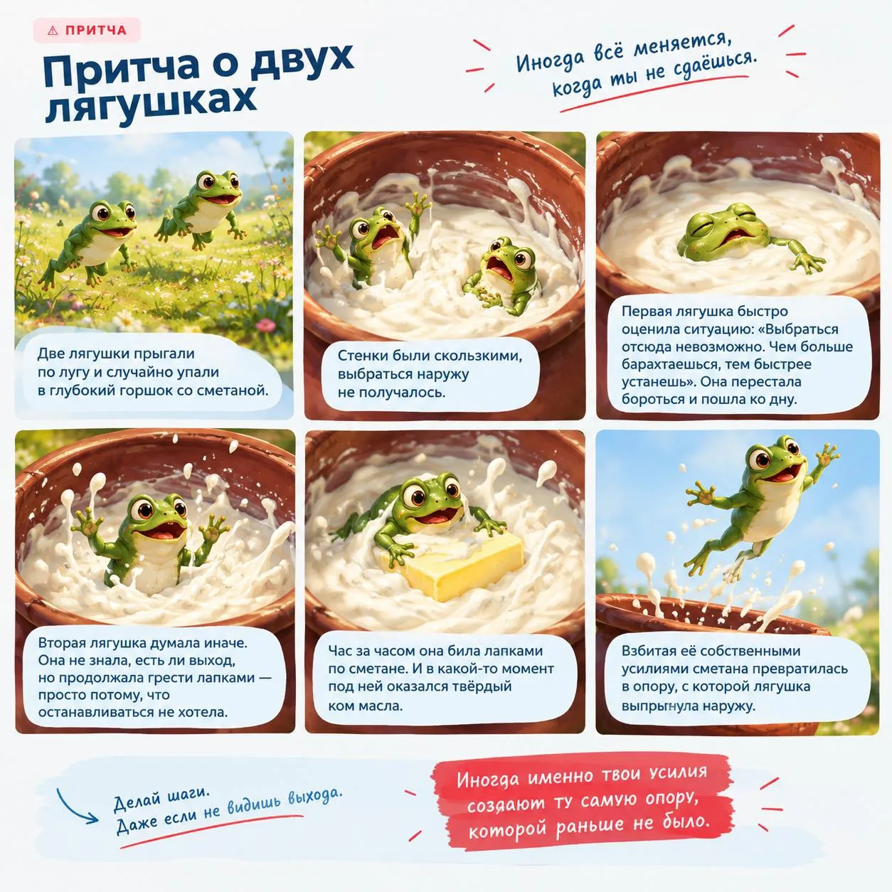 Вы знаете притчу о двух лягушках?