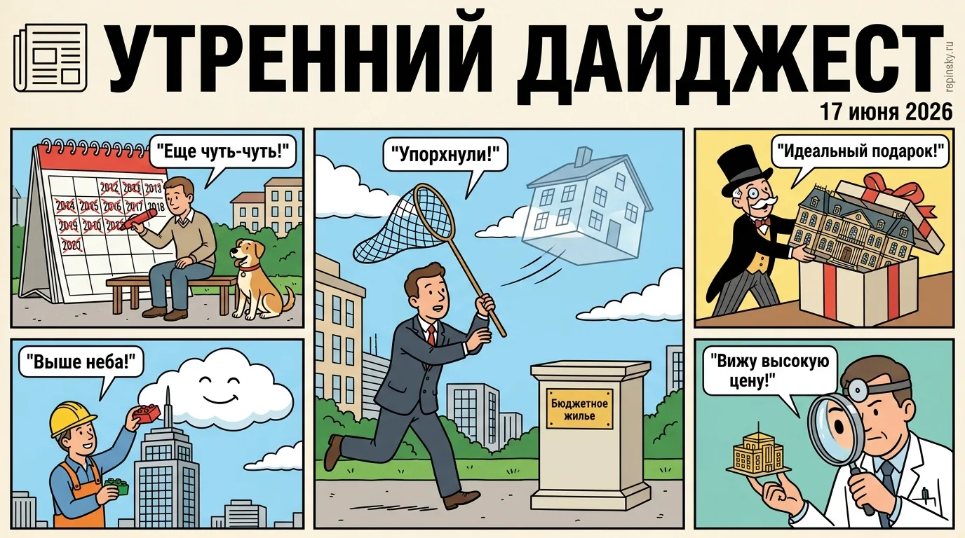 🗞️ Утренний дайджест

➠ Московские девелоперы прекращают продажи бюджетных новостроек. Застройщики 