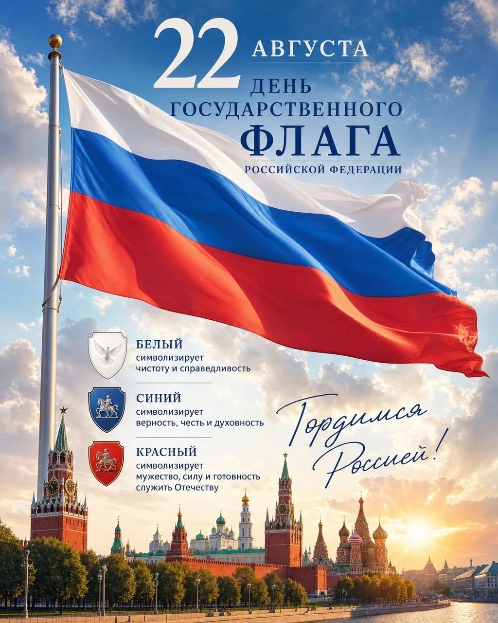 🇷🇺Ежегодно 22 августа в России отмечается один из главных государственных праздников ...