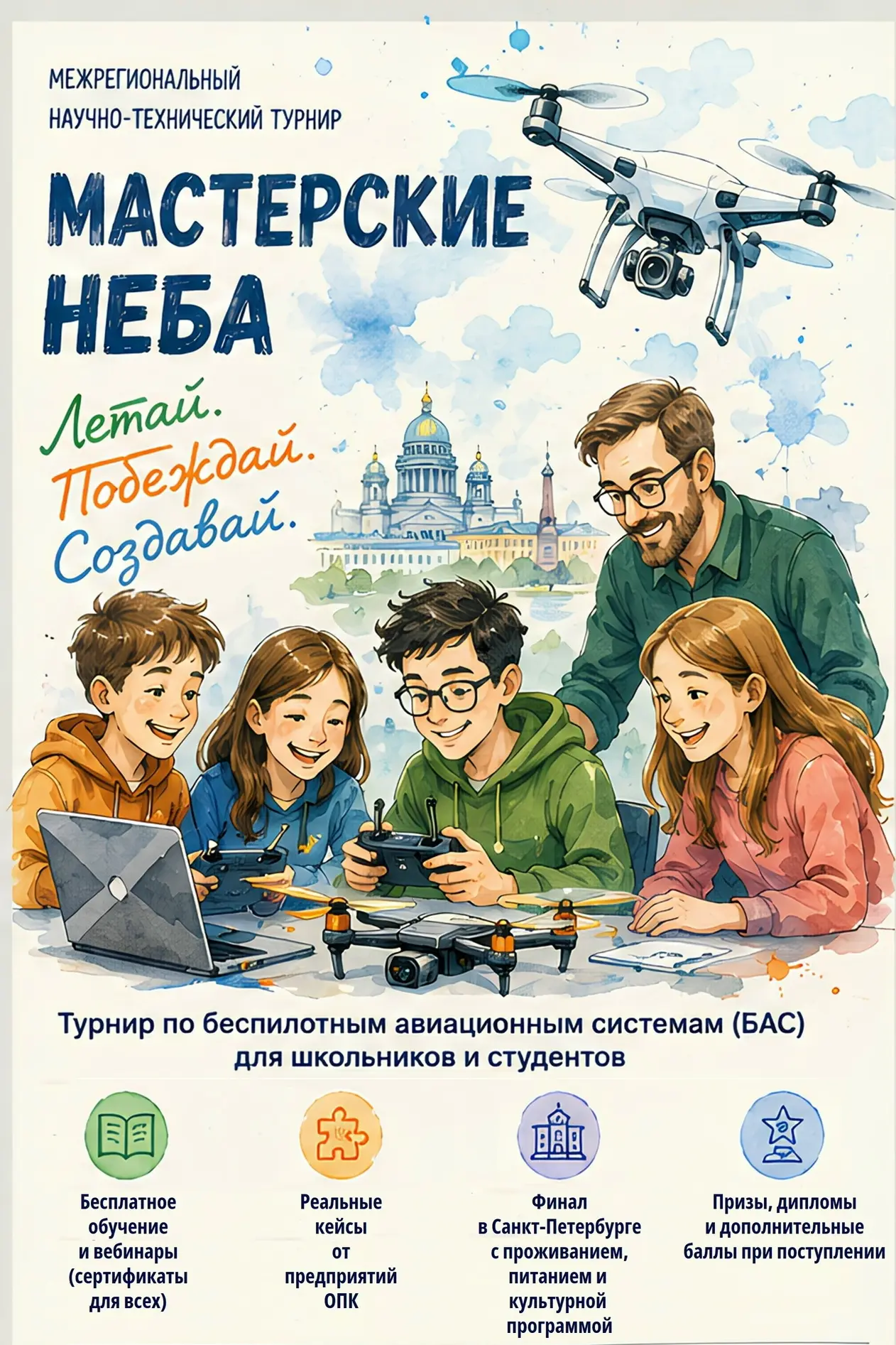 🔥Турнир по БАС для школьников и студентов от 12 до 20 лет
