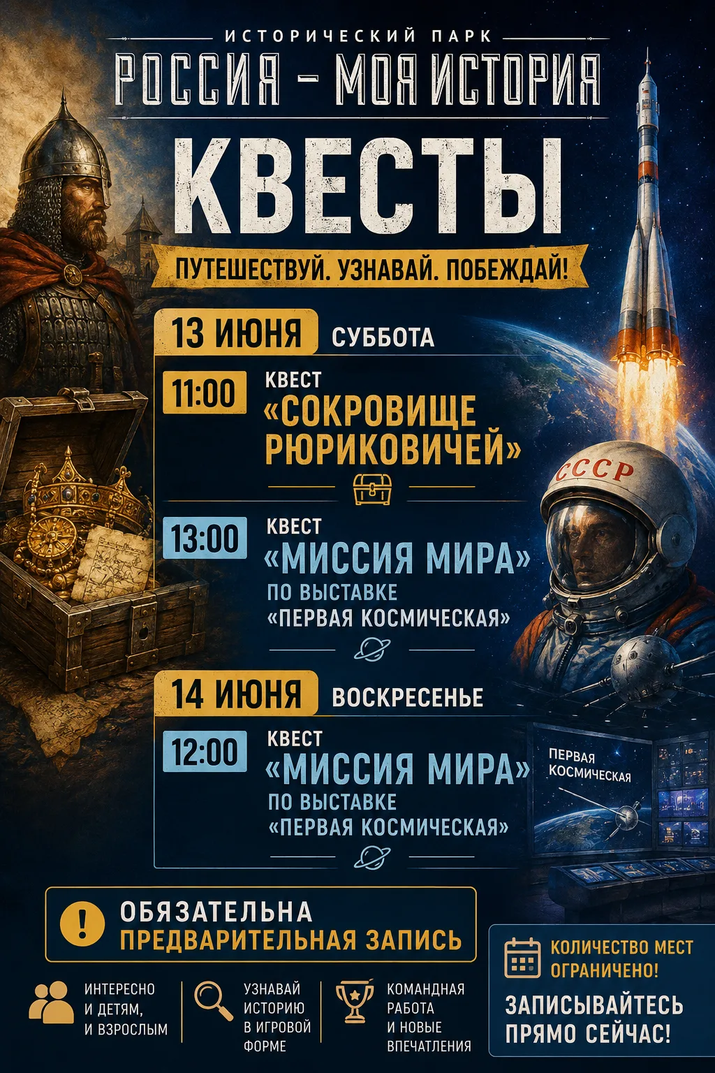 Исторический парк «Россия – моя история» приглашает всех любителей приключений на тематические квест