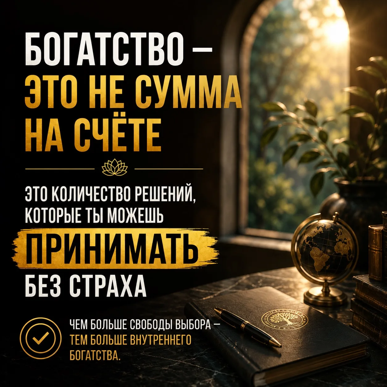 «Как понять, что человек становится богаче?»

Не по сумме на счёте.
Не по машине.
Не по квартире.

П
