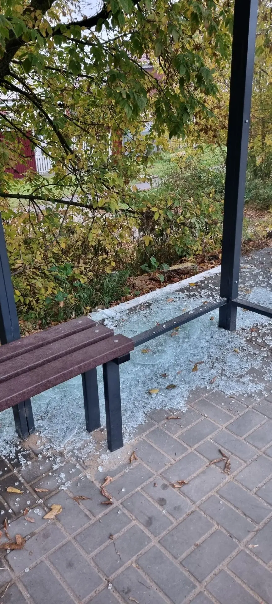 На очередной остановке вандалы разбили стекло, на этот раз пострадала центральная остан...