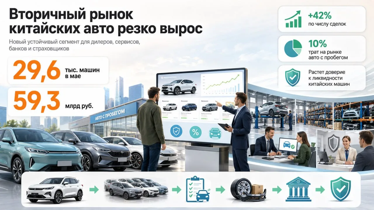 Вторичный рынок китайских автомобилей в России резко вырос: в мае россияне купили 29,6 ...