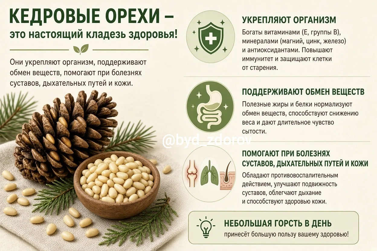 🌰 ЛЕЧЕНИЕ КЕДРОВЫМИ ОРЕХАМИ — 5 РЕЦЕПТОВ