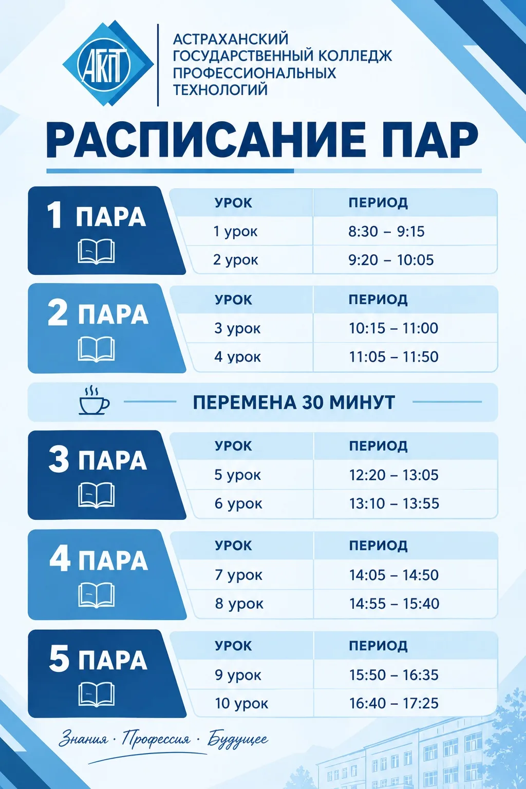 📚 Расписание пар