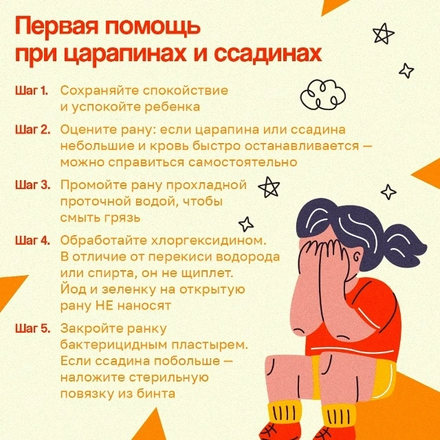 Дети постоянно в движении: бегают, прыгают, исследуют мир и иногда падают. Поэтому царапины и ссадин