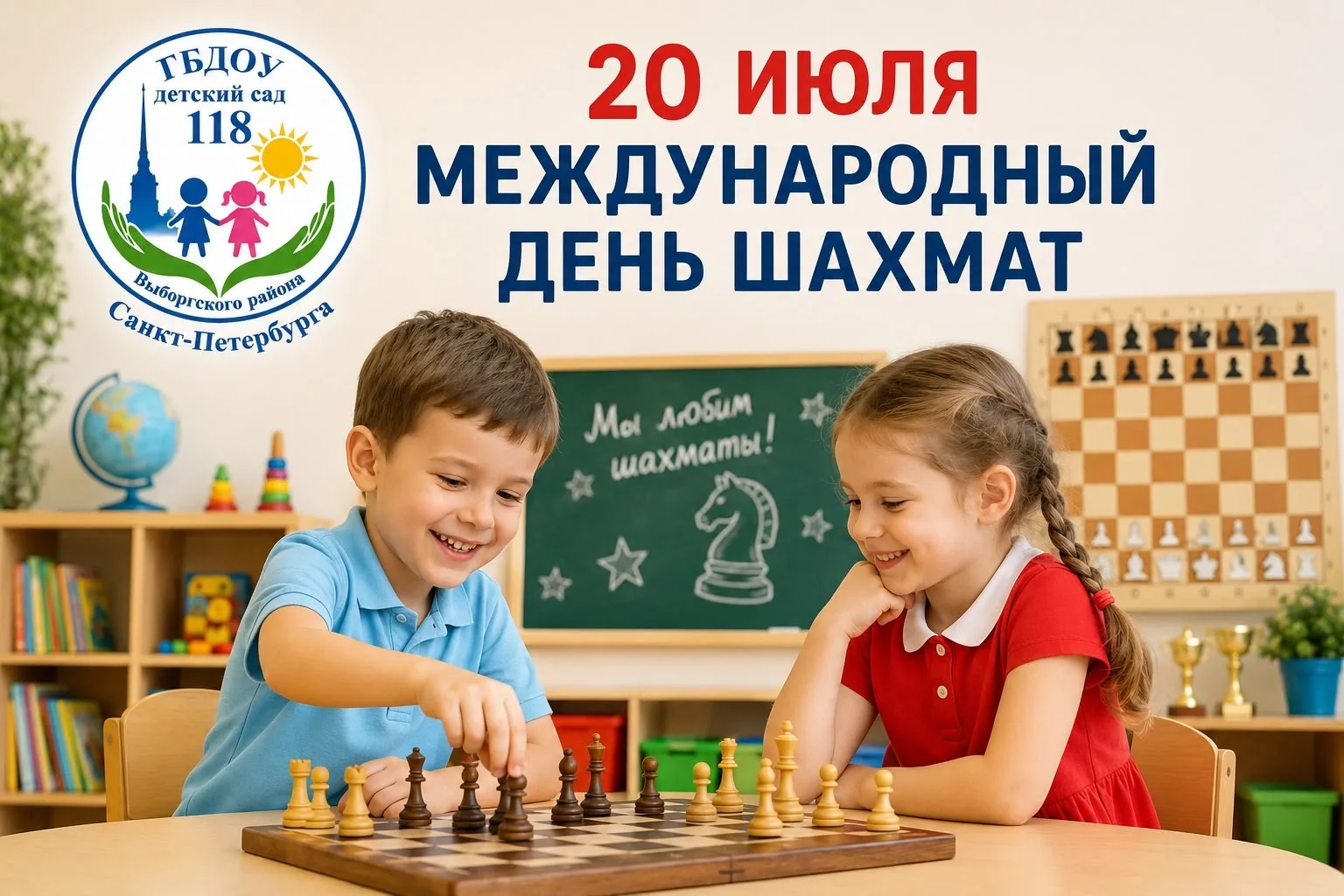 Сегодня отмечаем День шахмат в нашем детском саду.