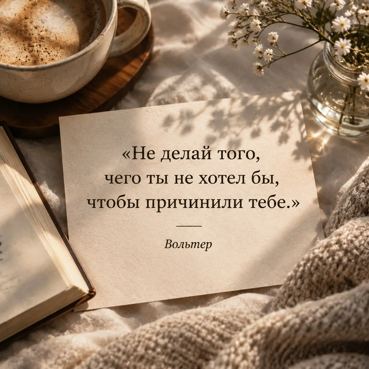 Не делай того, чего ты не хотел бы, чтобы причинили тебе.
