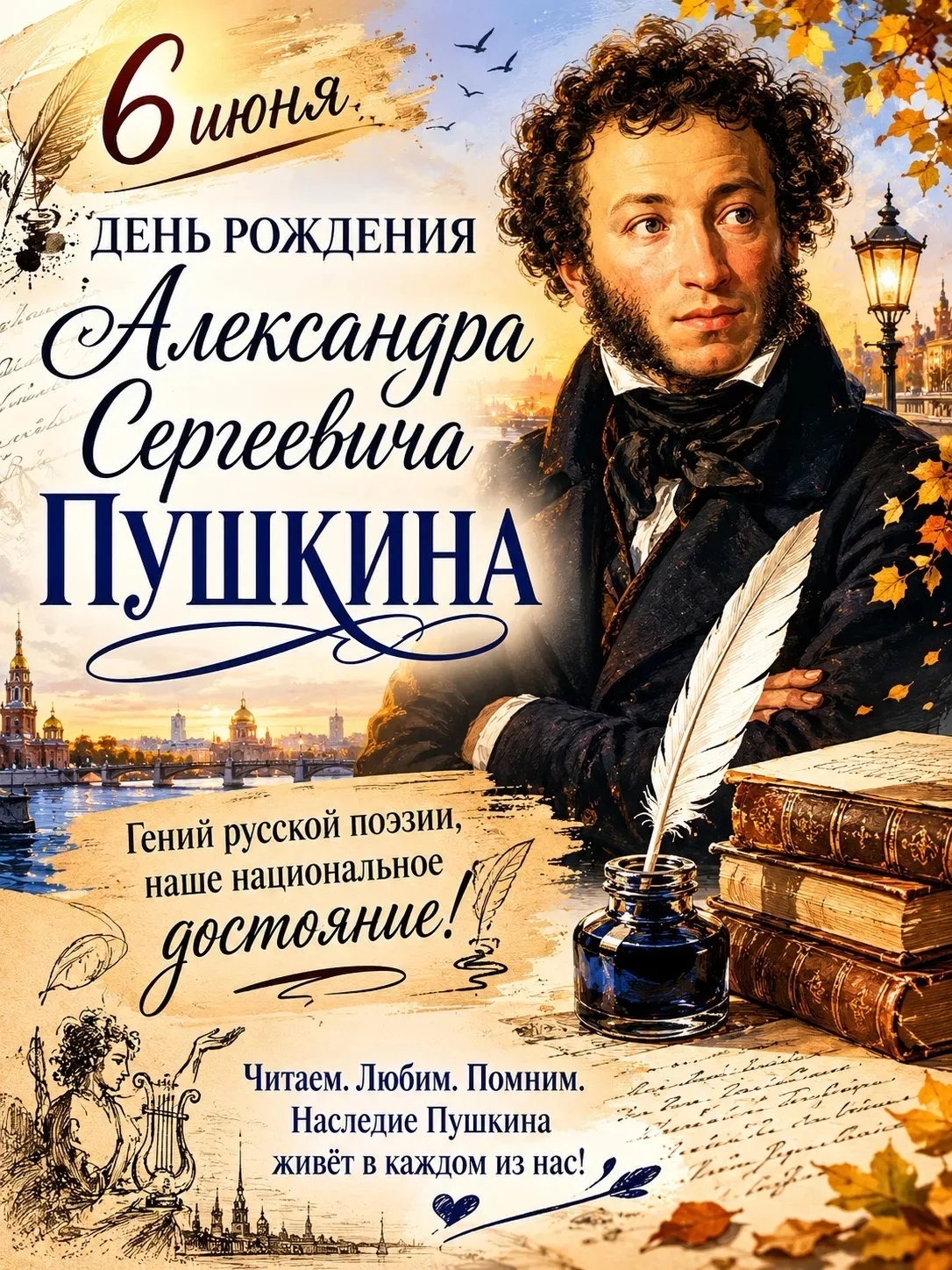 📚 6 июня — День рождения Александра Сергеевича Пушкина