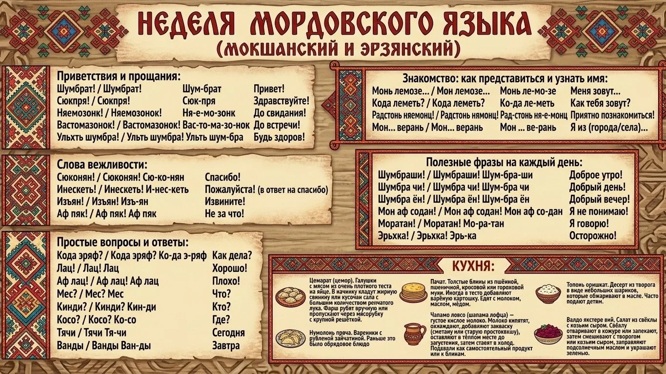 🗣 Неделя мокшанского и эрзянского языков: говорим правильно!