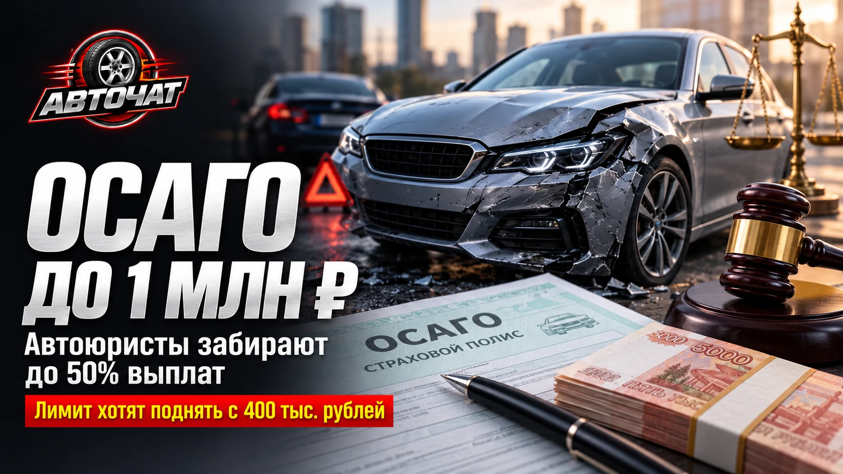 Выплаты по ОСАГО хотят поднять до 1 млн рублей: автоюристы могут потерять заработок