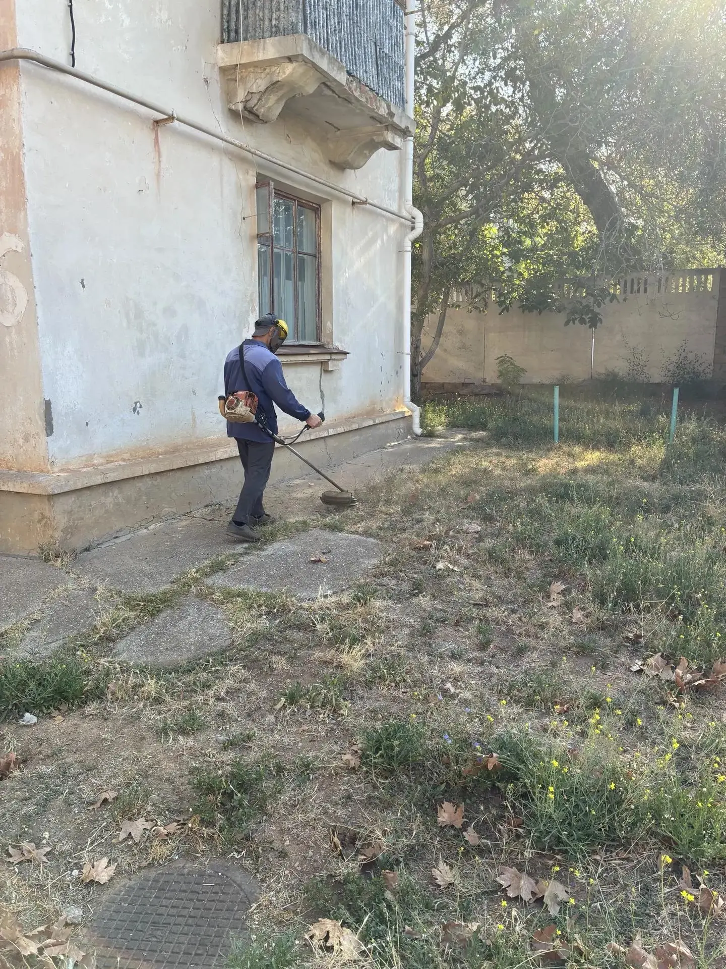Покос травы и уборка на придомовой территории 03.09.26г. МКД № 36 по ул. Ленина