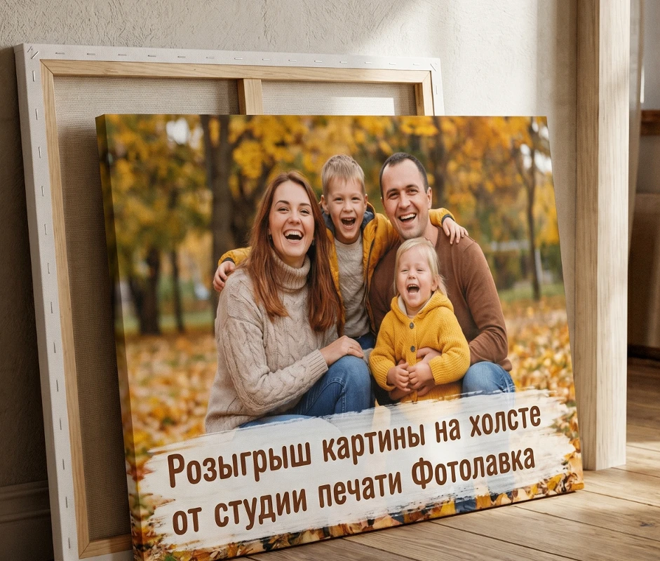 🏁 КОНКУРС ЗАВЕРШЁН!

📌 🎁 Розыгрыш картины на холсте

🎁 РОЗЫГРЫШ ОТ СТУДИИ ПЕЧАТИ ФОТОЛАВКА
Ваш п