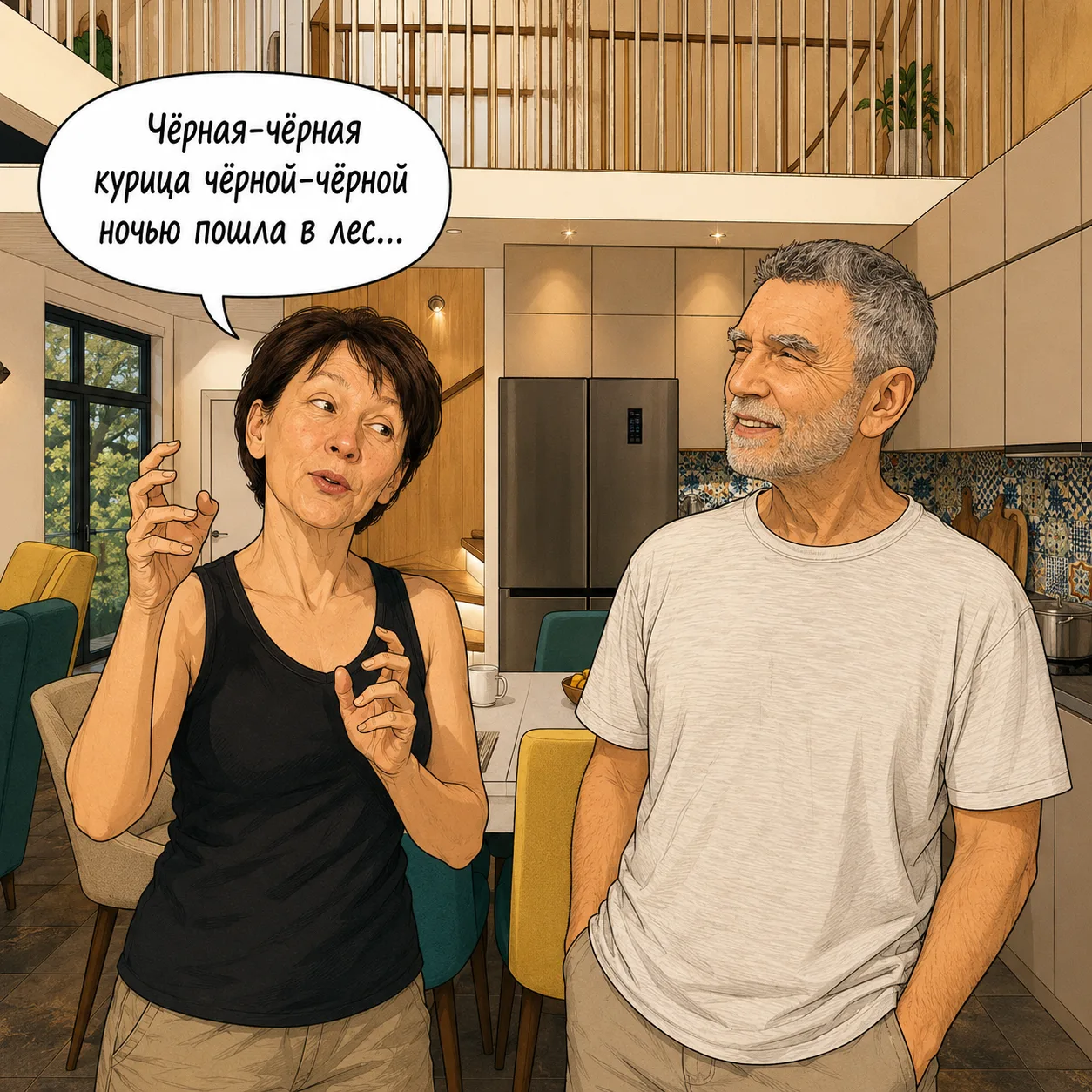 — Какие новости про курицу-беглянку?