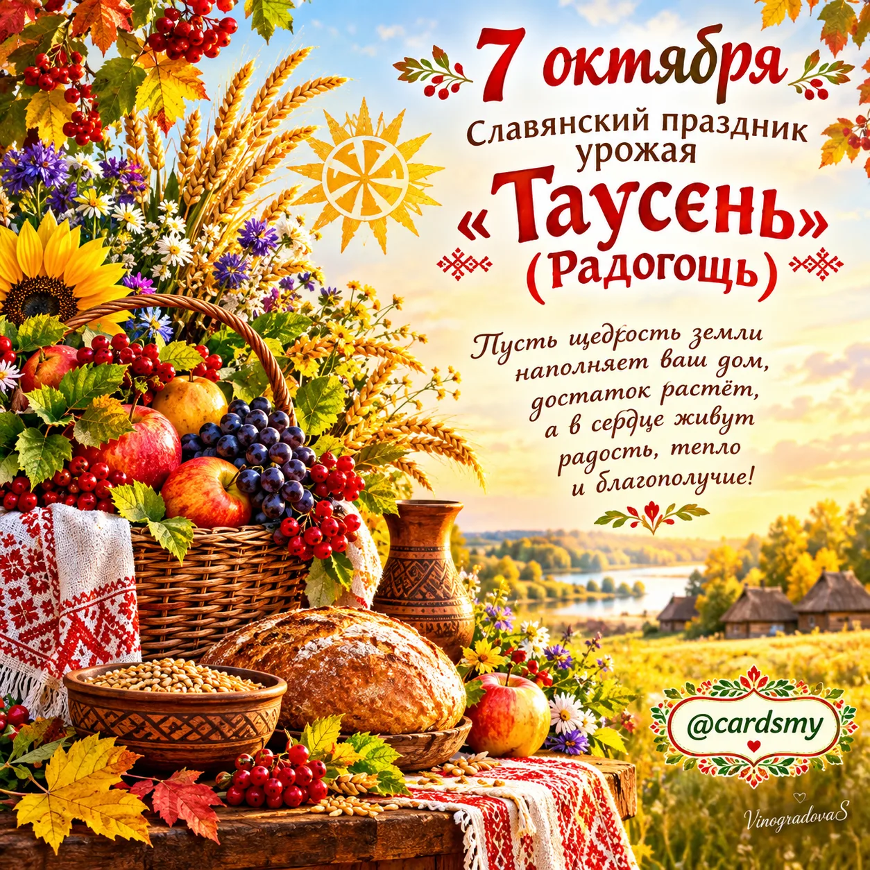 🌾 7 октября - Славянский праздник урожая «Таусень» (Радогощь)