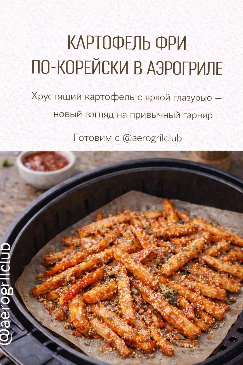 Картофель фри по-корейски в аэрогриле  Хрустящий картофель с яркой глазурью — новый взгляд на привыч