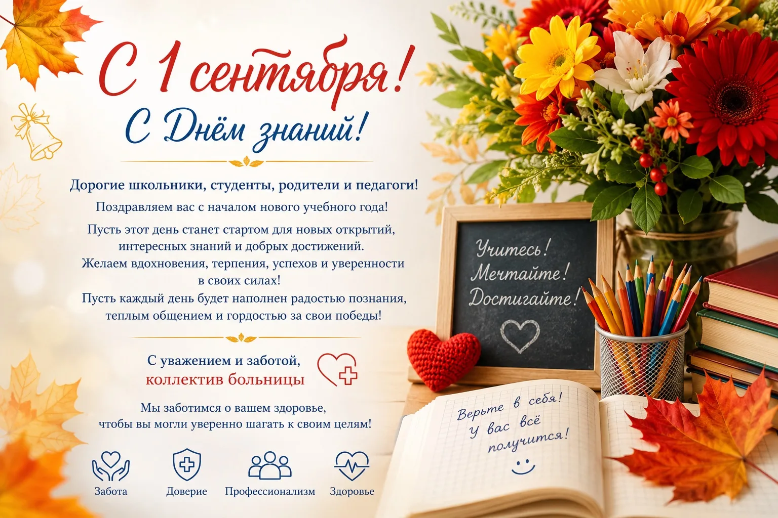 С 1 сентября! С Днём знаний! 📚🍁