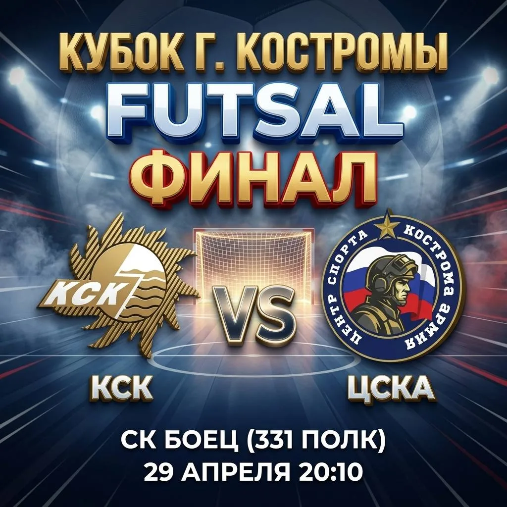 29 апреля 2026 года состоялся Финал Кубка города Кострома по футзалу. Наша команда, составленная из 