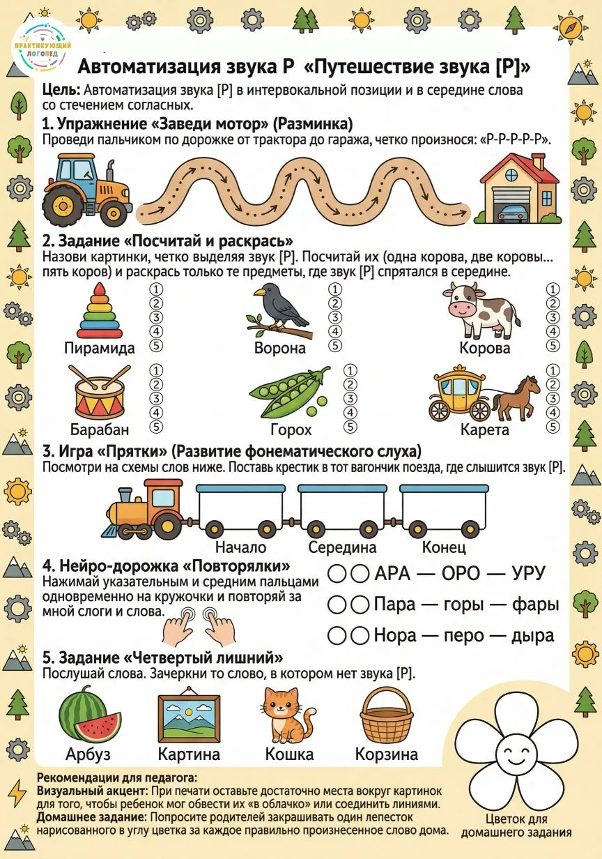 Рабочий лист - автоматизация звука Р.