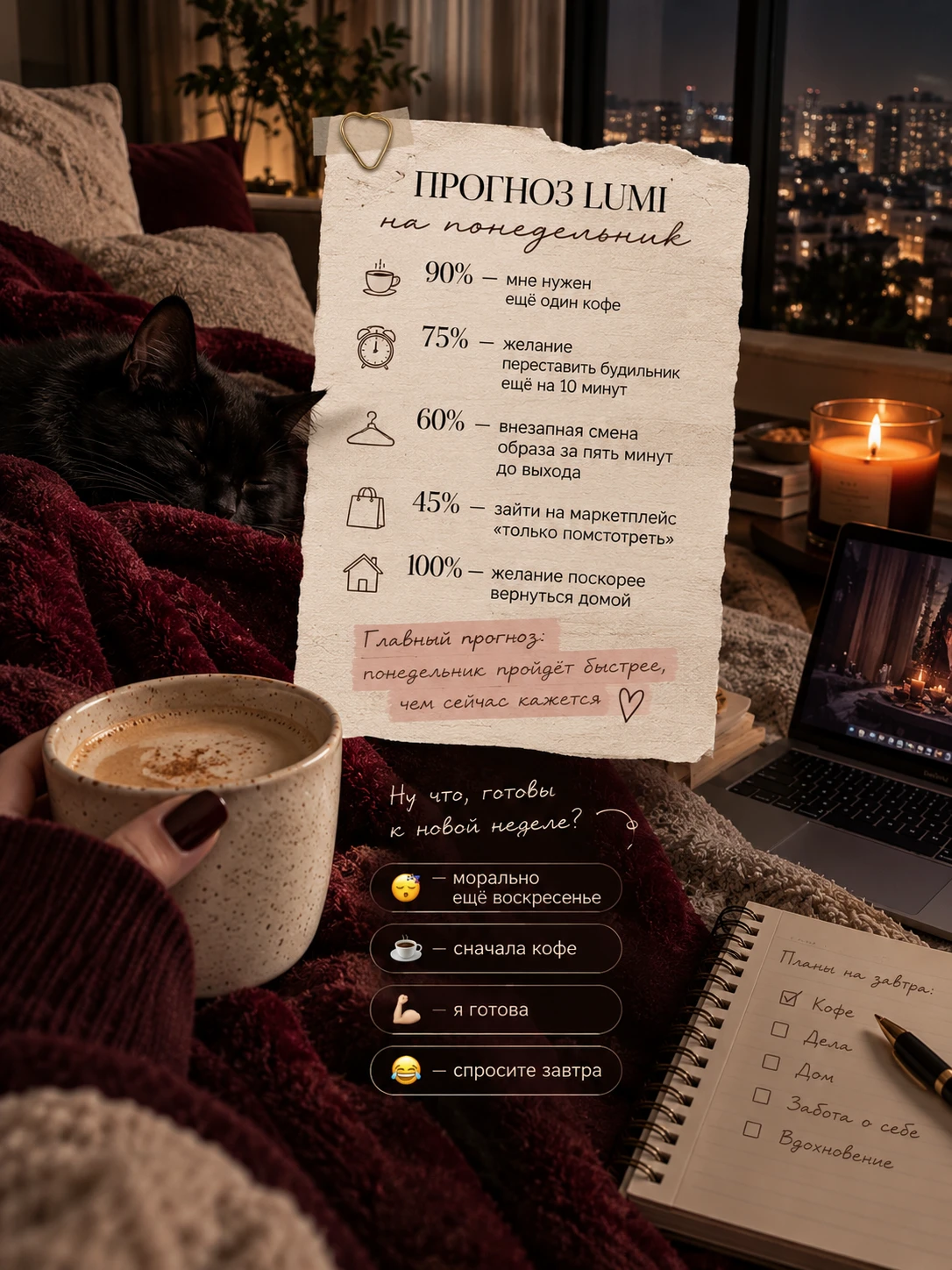 🔮 ПРОГНОЗ LUMI НА ПОНЕДЕЛЬНИК