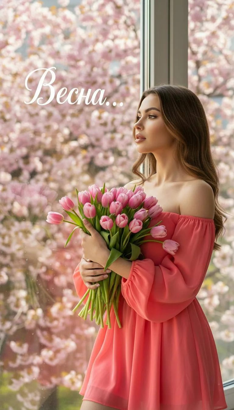 💗 Нежный образ с цветами  Добавили красивый пример для генерации: мягкий свет, букет, цветочный фон 
