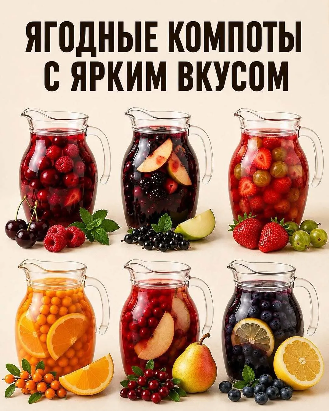 ЯГОДНЫЕ КОМПОТЫ С ЯРКИМ ВКУСОМ
