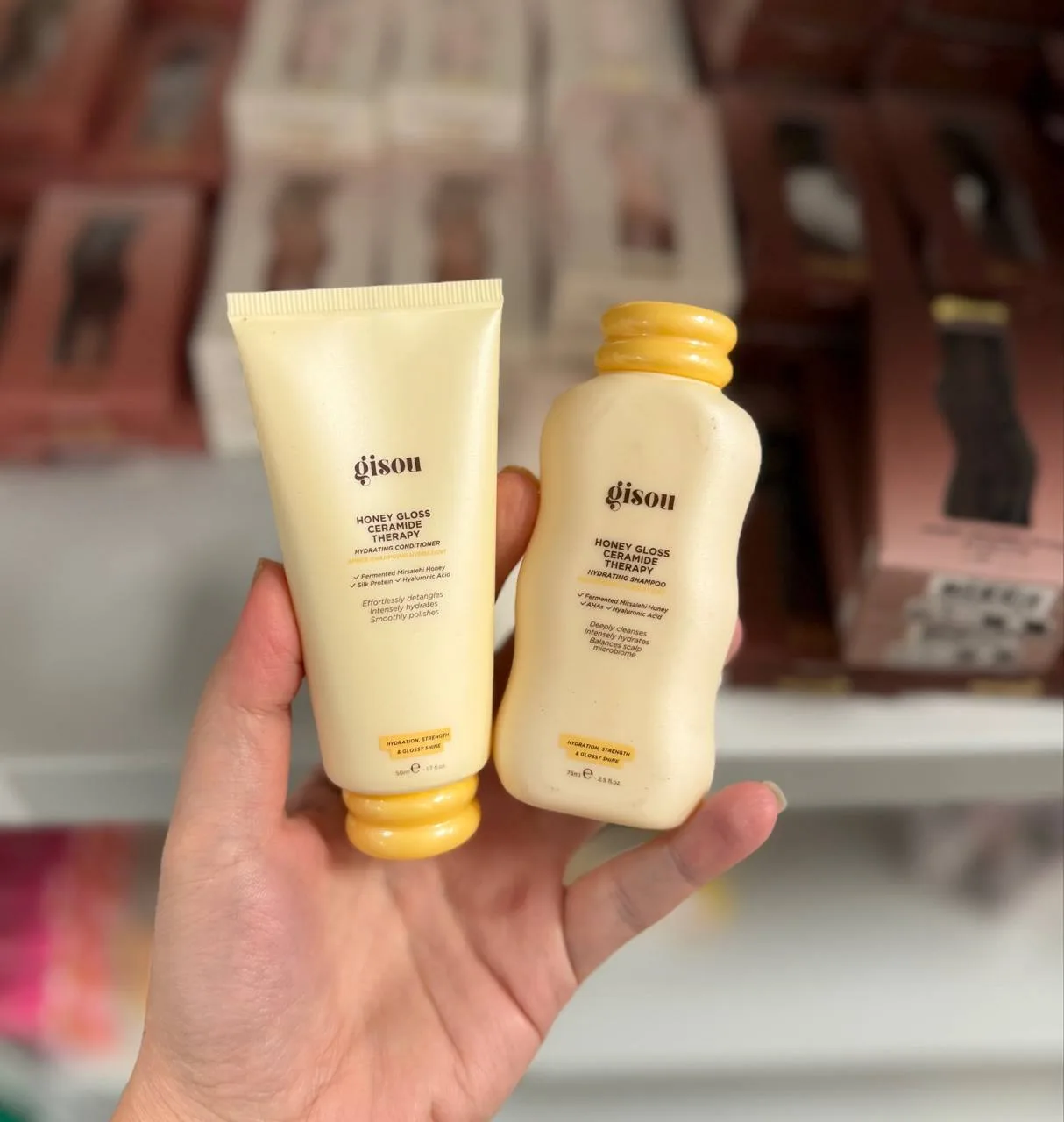 Gisou мини формат шампунь (75 ml) и кондиционер для волос (50 ml)