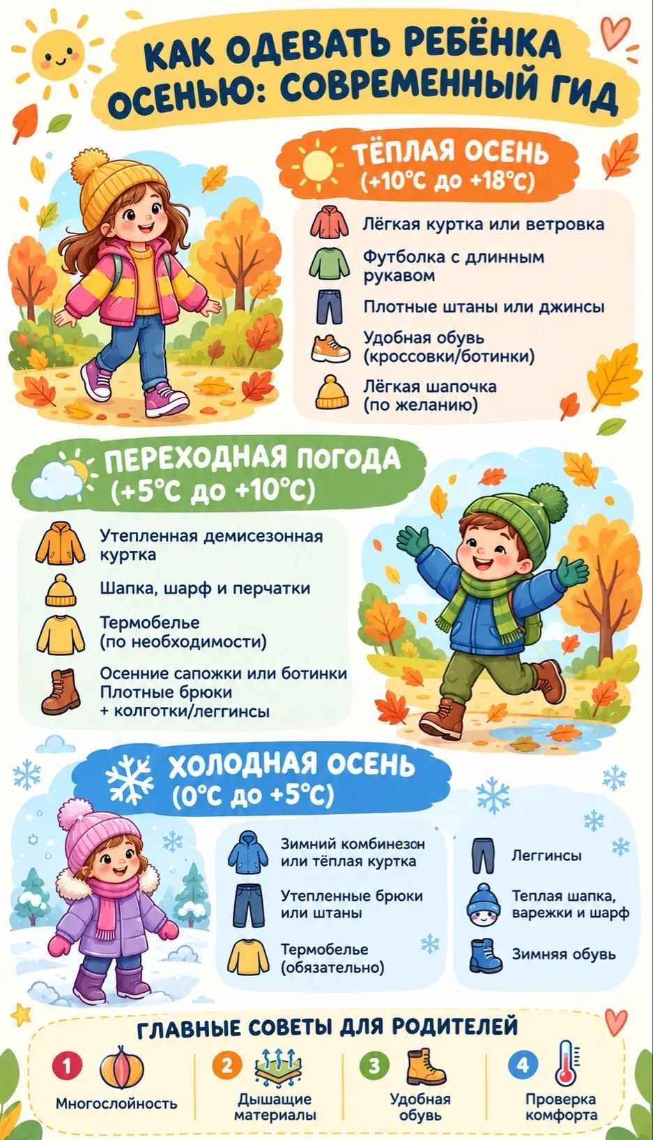 Как одеть ребёнка осенью: современный гид 🍁