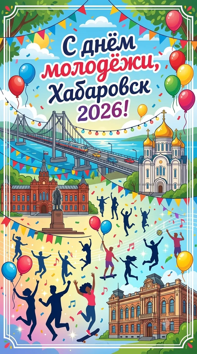 С Днём молодёжи! 🎉🎉🎉Время побеждать,
Учиться, развиваться, улыбаться.
Любить, творить и высоко ле