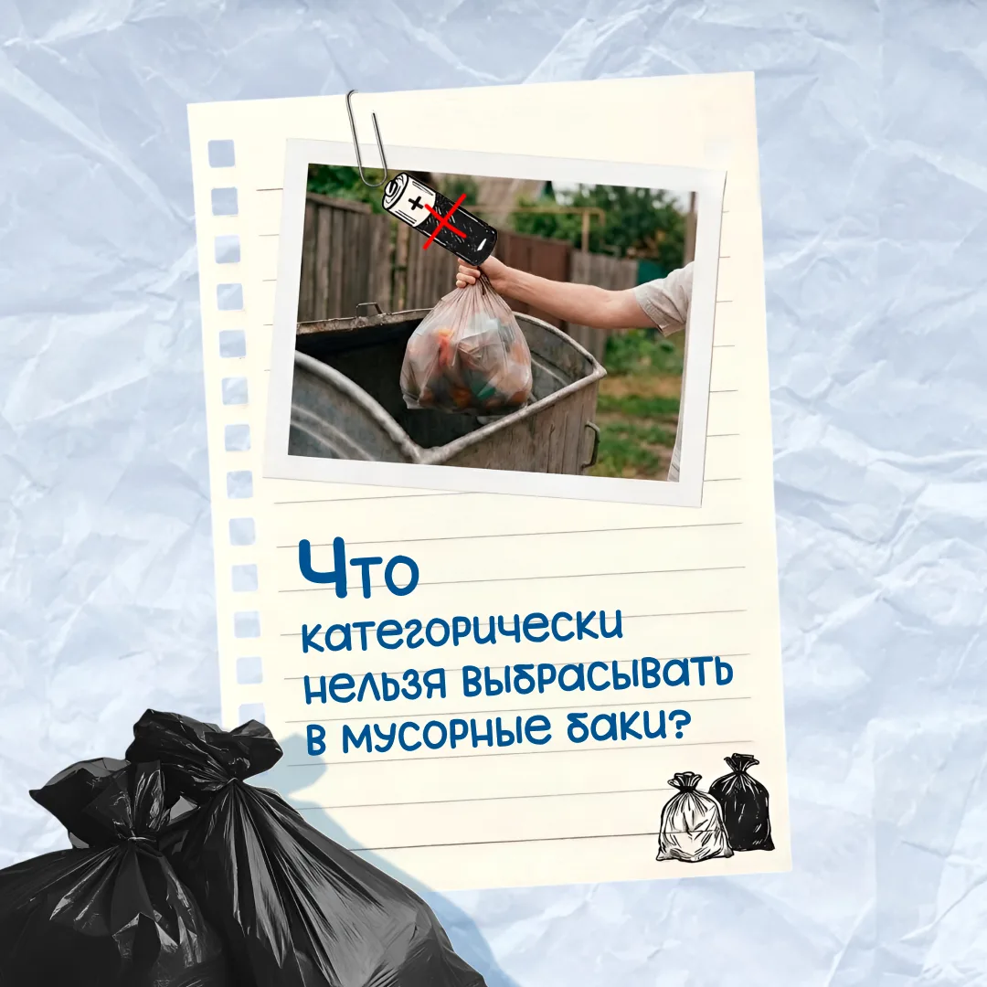 Что запрещено выбрасывать в мусорные баки? 🛒