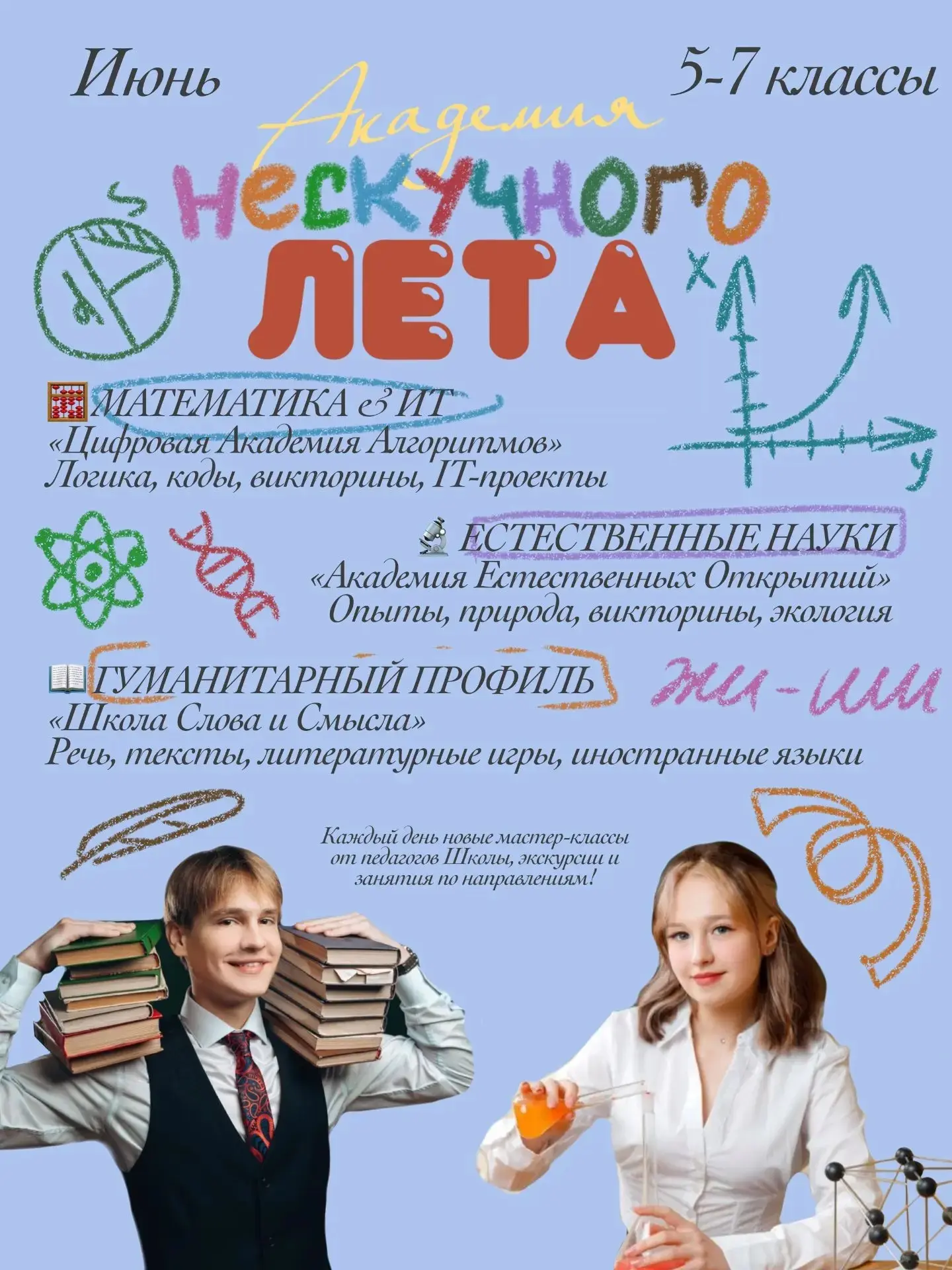 ВНИМАНИЕ РОДИТЕЛИ УЧЕНИКОВ 5-7 КЛАССОВ!   Продолжаем  запись в «Академию нескучного лета» для 5-7 кл