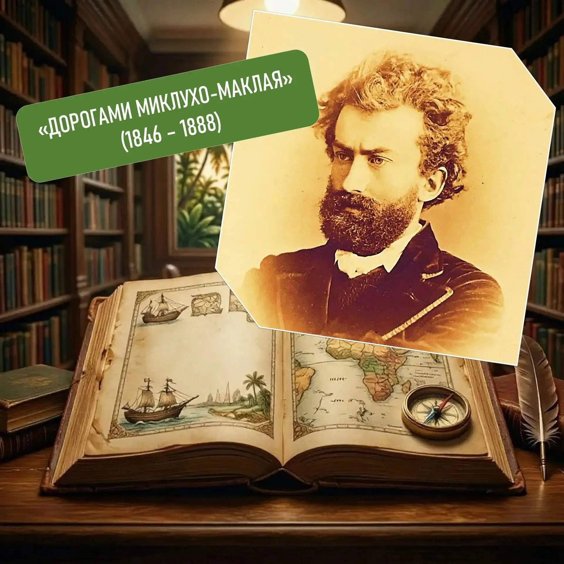 🗺️ ПУТЕШЕСТВИЕ В ИСТОРИЮ: ВИКТОРИНА К 180-ЛЕТИЮ МИКЛУХО-МАКЛАЯ 🌴
Друзья! 
17 июля исполнилось 180 