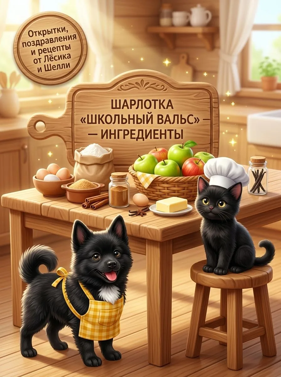 ПЫШНАЯ ШАРЛОТКА С КОРИЦЕЙ И КАРАМЕЛИЗИРОВАННЫМИ ЯБЛОКАМИ «ШКОЛЬНЫЙ ВАЛЬС» 🥧🍎✨