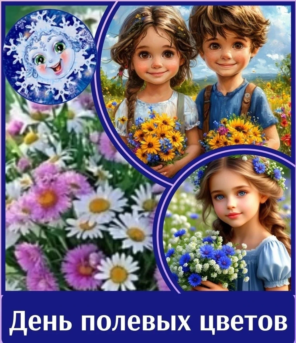 👫Наши маленькие воспитанники отметили "День полевых цветов" 🌼🌻 Ведь 5 июня — День полевых цветов.