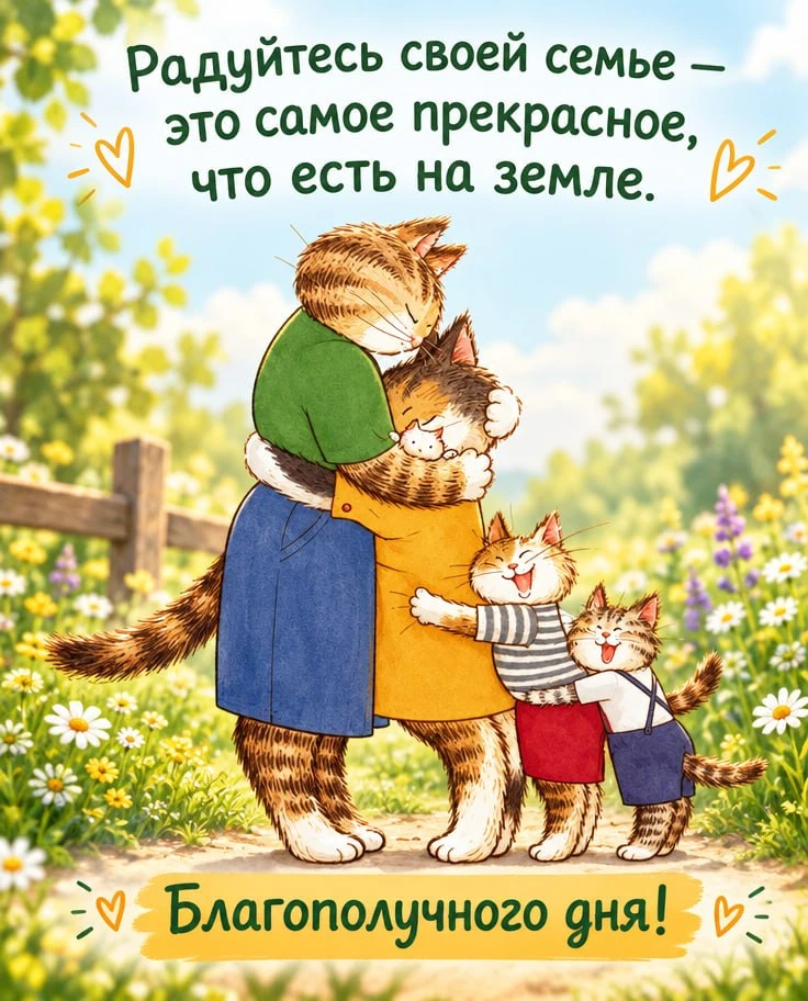 Благополучного дня! Обнимите близких, скажите им добрые слова. И пусть этот день будет ...