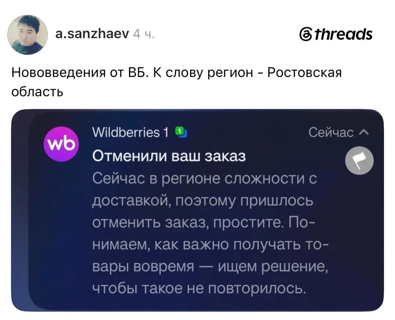 Wildberries начал отменять заказы в России из-за топливного кризиса