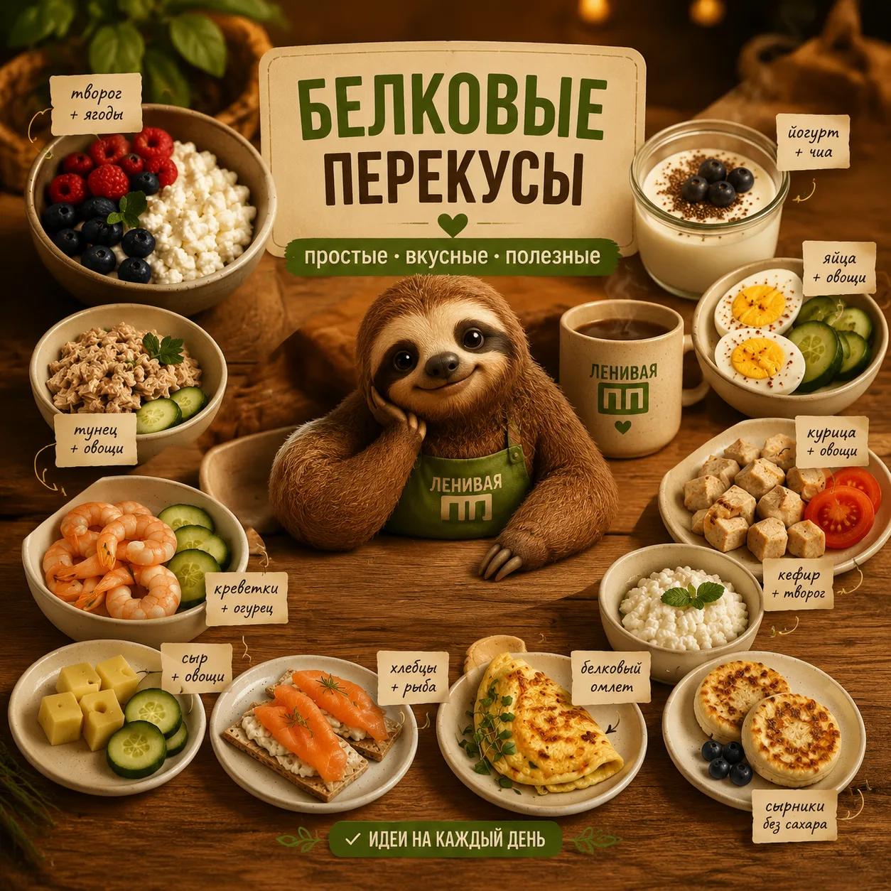 🥗 Белковые перекусы, которые спасают, когда хочется есть между приёмами пищи