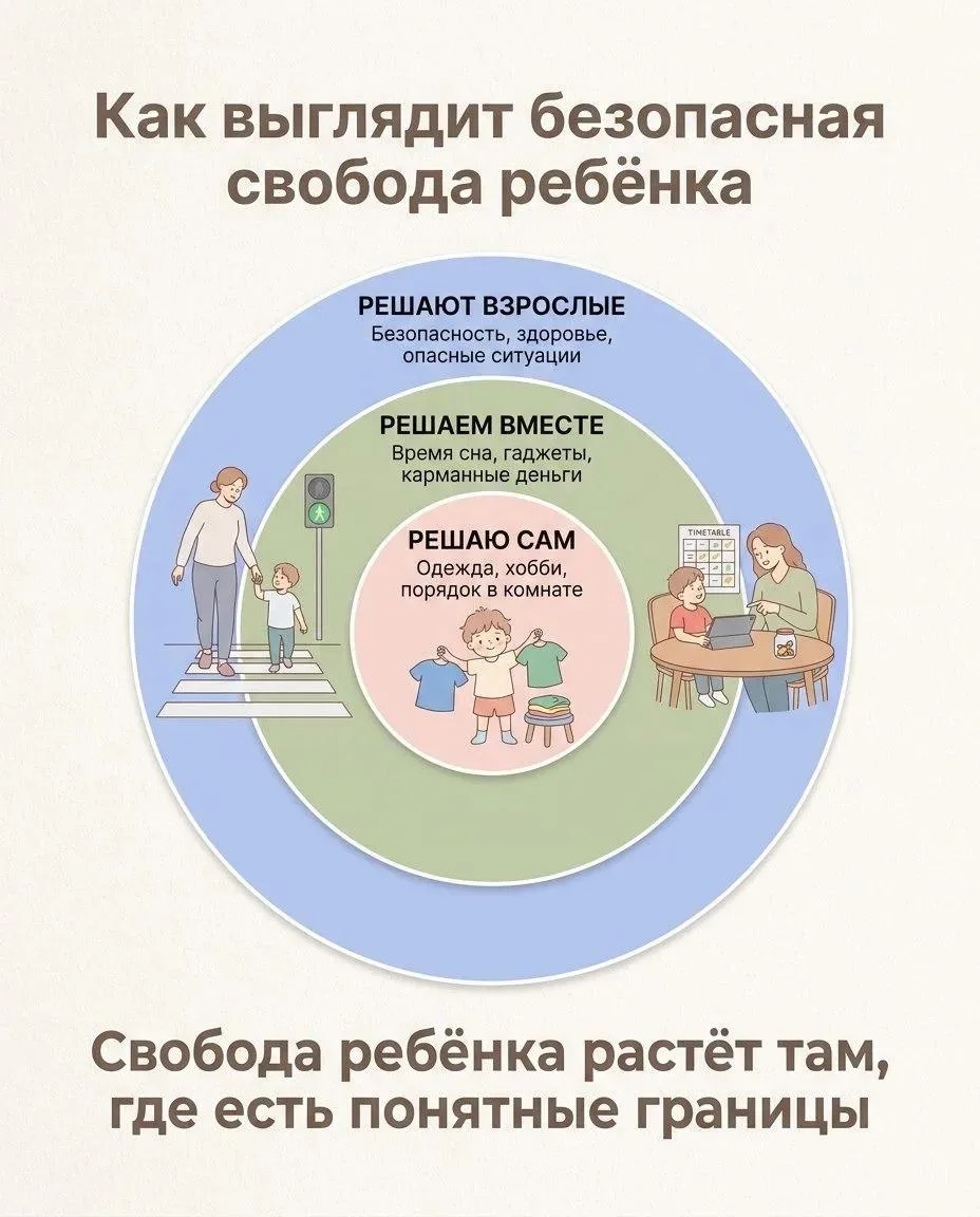 Где баланс между "все можно" и "я все решаю вместо ребенка"?

Воспитание - это постепенное обучение 