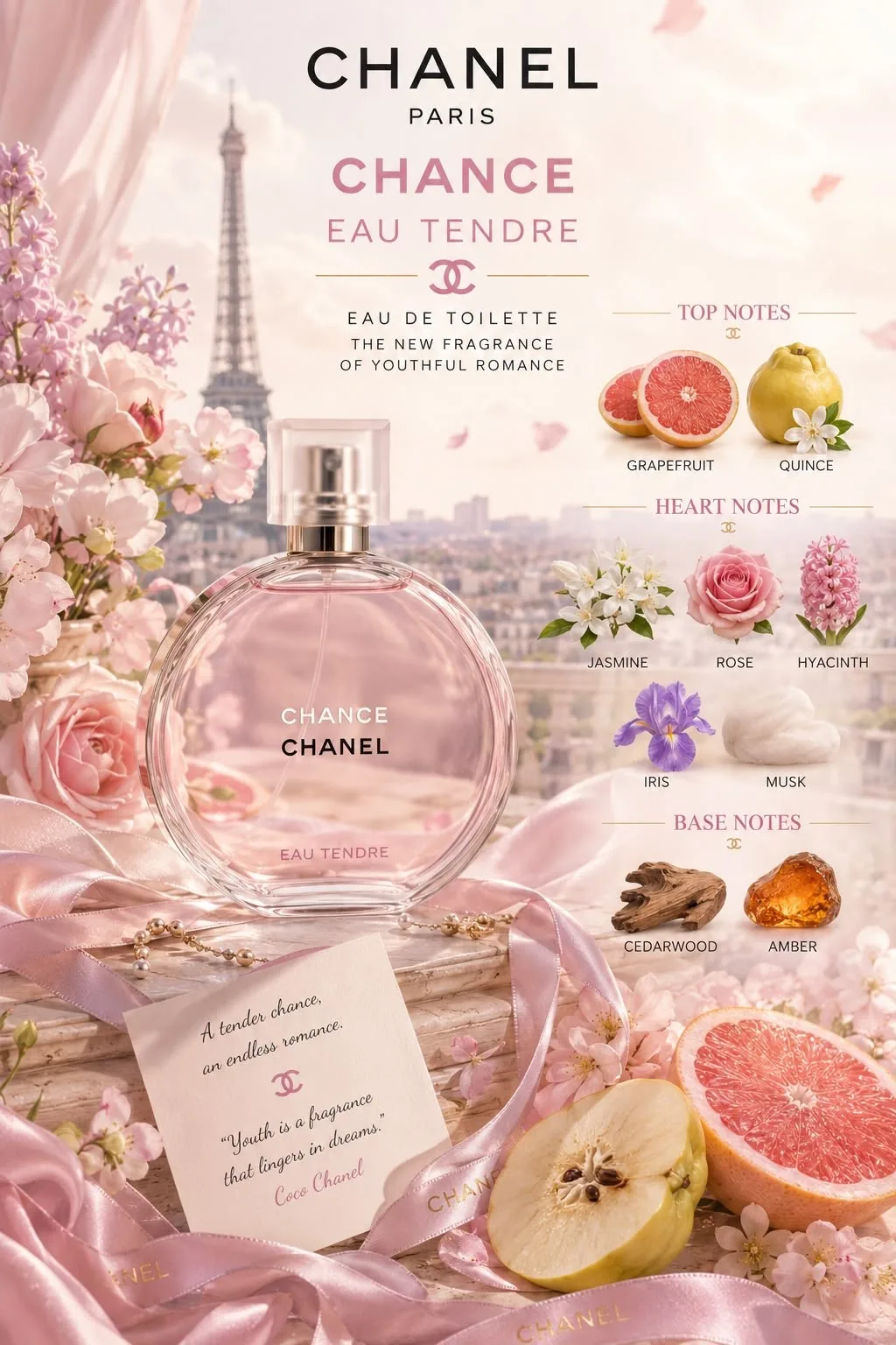 Chanel Chance Eau Tendre — лёгкий, свежий и очень женственный аромат.