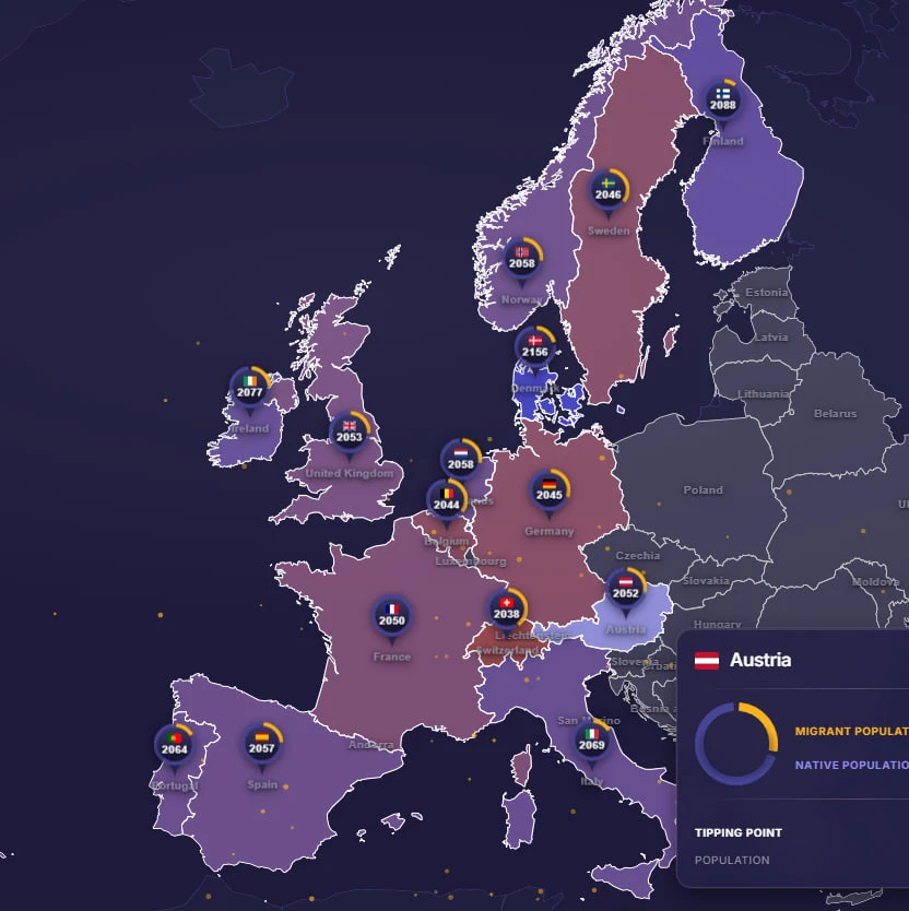 🇪🇺 🇸🇪 🇩🇪 Коренные шведы станут меньшинством уже через 20 лет а немцы через 29, со...