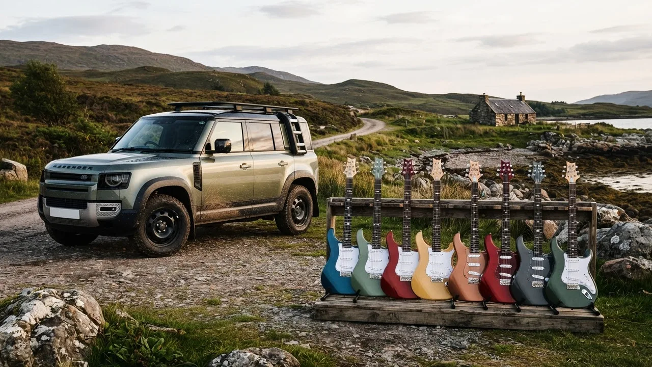 Land Rover Defender и PRS выпустили гитары в цветах внедорожника