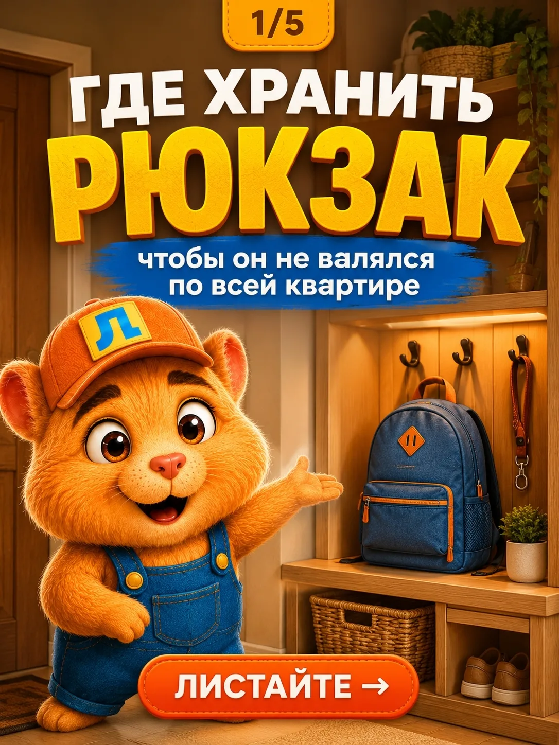 Знакомо? Рюкзак постоянно валяется непонятно где: сегодня на стуле, завтра на диване, п...