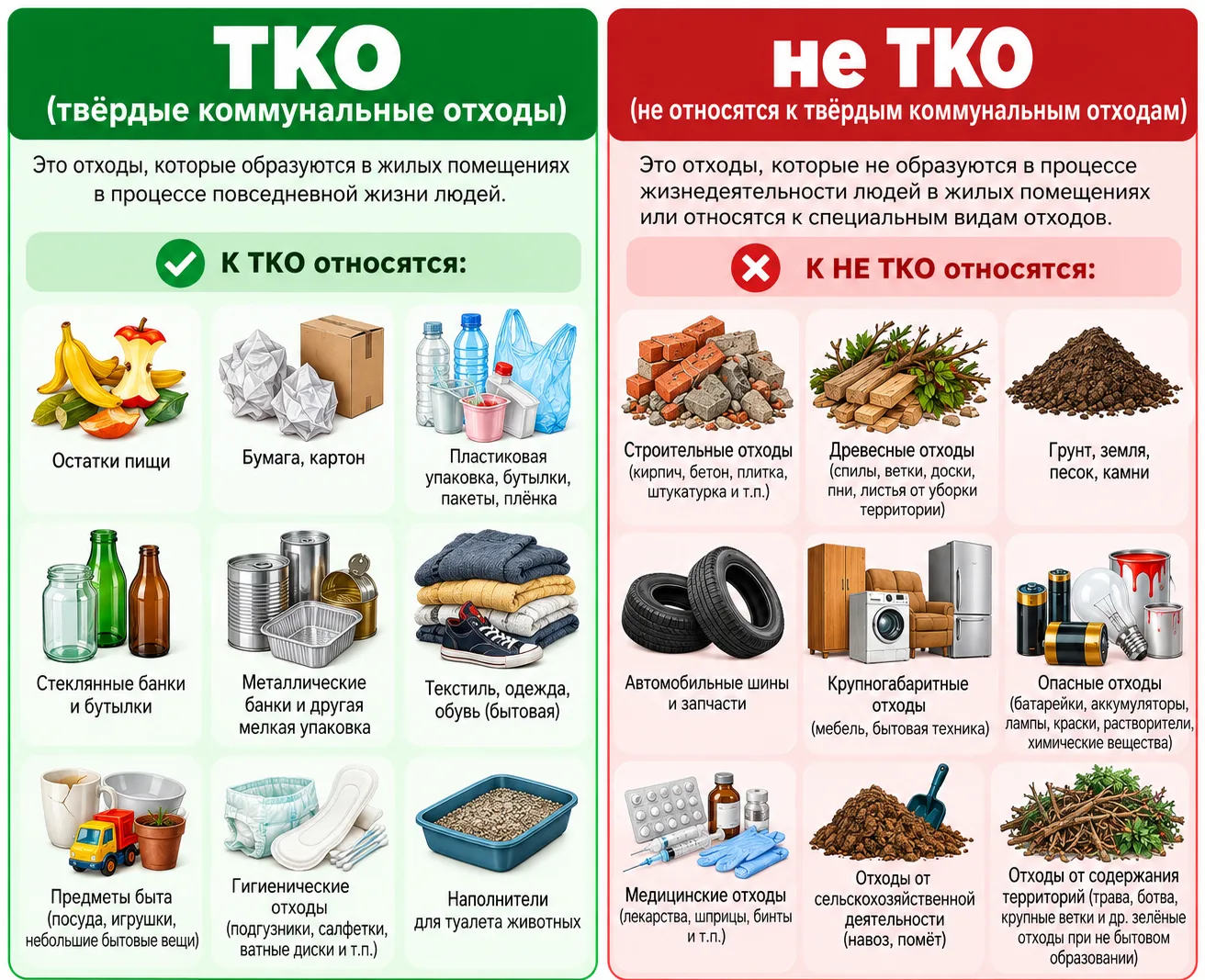 ♻️ Уважаемые жители! Давайте разберёмся, что такое ТКО и что нельзя оставлять на контей...
