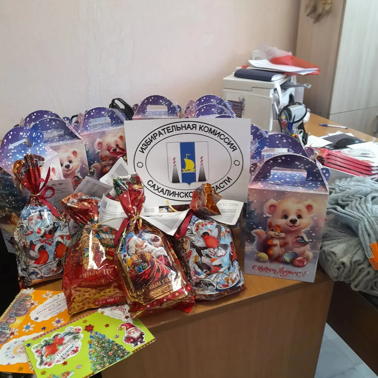 В канун Нового года члены избирательной комиссии Сахалинской области подготовили гуманитарную помощь