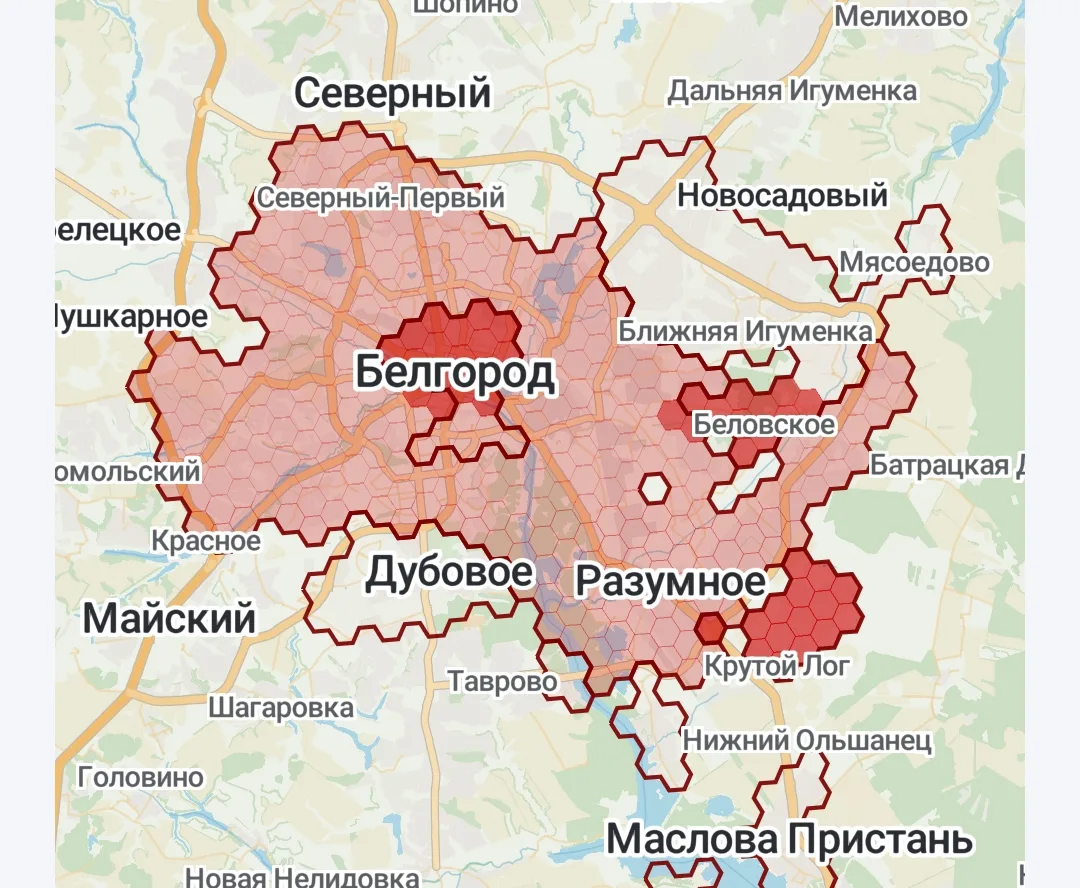 Центр Белгорода, аэропорт в укрытие