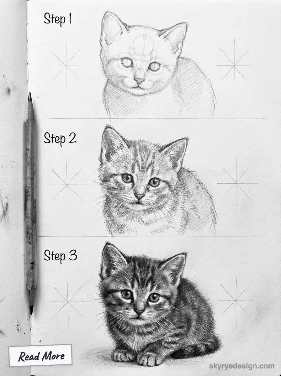 Рисуем котенка и собачку