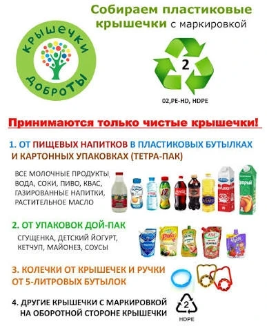 Акция  «Добрые крышечки»!Уважаемые родители! Наш «Дельфинчик» начинает сбор пластиковых...