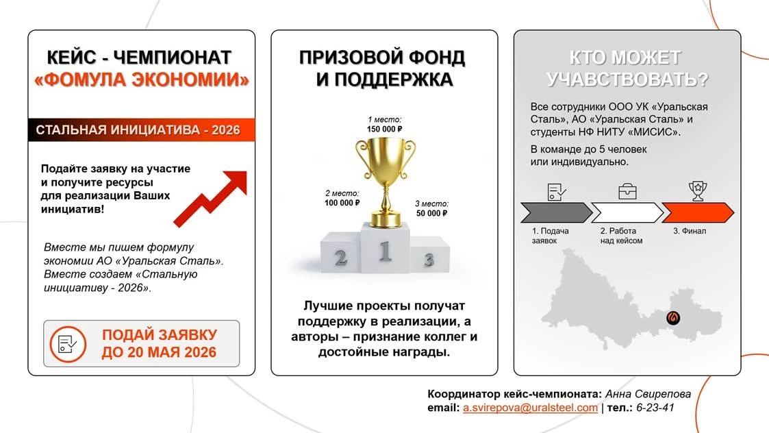 Уважаемые коллеги! Приглашаем вас принять участие в Кейс-чемпионате «Формула экономии: Стальная иниц