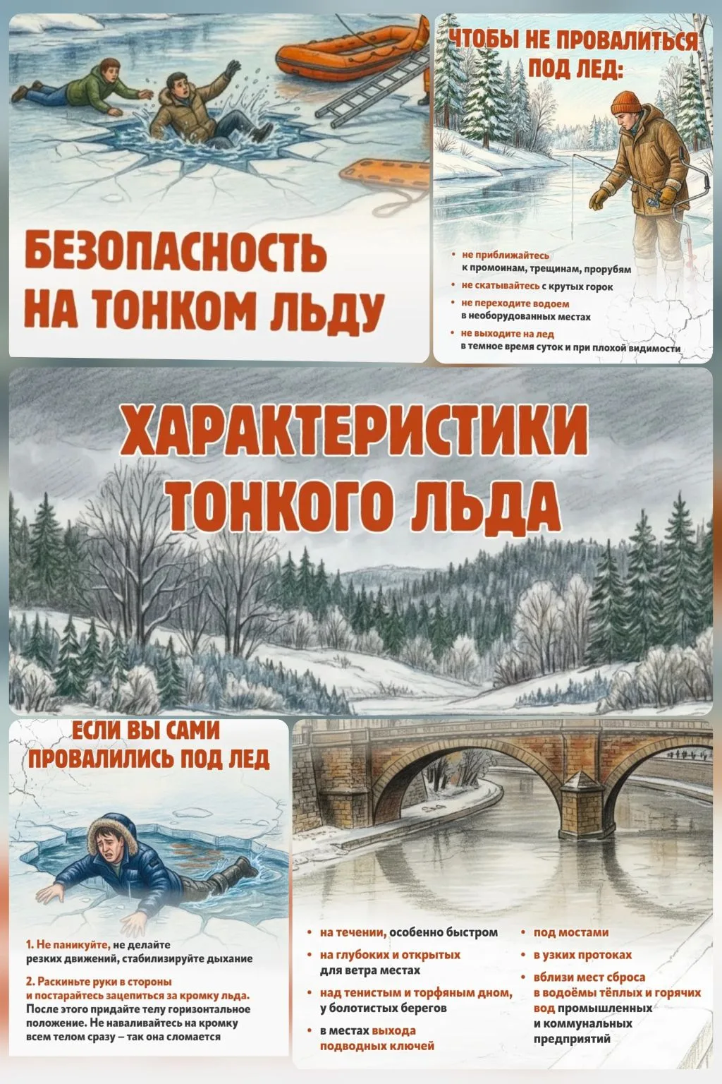 ⚠️ Осторожно, тонкий лёд! Весенняя опасность на водоёмах